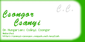 csongor csanyi business card