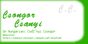 csongor csanyi business card